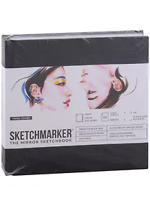 Скетчбук 16,3*16,3см 50л "SKETCHMARKER THE MIRROR", 220г/м2, 7БЦ, черная бумага