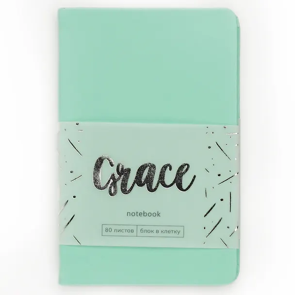 Записная книжка «Grace. Мятный» А6, 80 листов в клетку, экокожа, Listoff 3113559 — 3