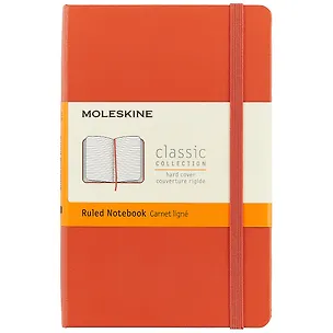 Записная книжка «Classic Pocket» А6, 96 листов в линейку, оранжевая, Moleskine 242492