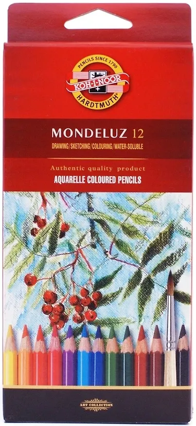 Карандаши цветные Koh-I-Noor, Mondeluz, акварельные 12 цветов 203117 — 1