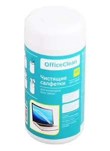 Салфетки чистящие 100шт влажные, для мониторов всех типов, туба
