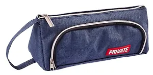 Пенал-косметичка "Private", 2 отделения, темно-синий, 21х8.5х8.5 см