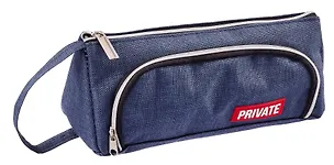 Пенал-косметичка "Private", 2 отделения, темно-синий, 21х8.5х8.5 см 2953970