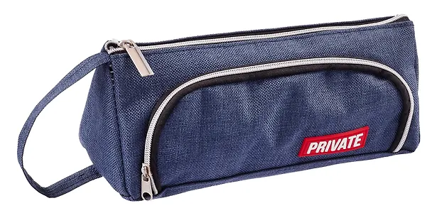 Пенал-косметичка "Private", 2 отделения, темно-синий, 21х8.5х8.5 см 2953970 — 1