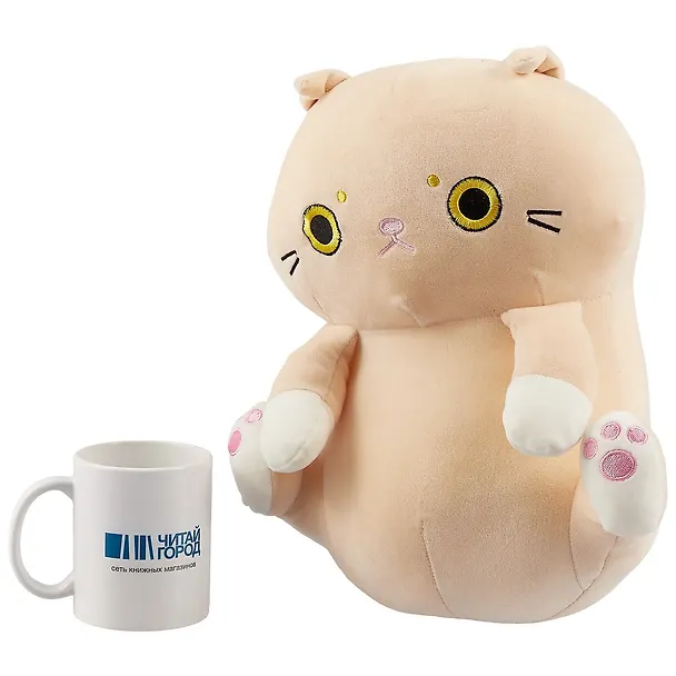 Мягкая игрушка  Кот сидит бежевый (35 см) 2670192 — 3