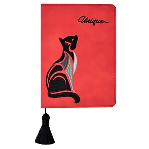 Ежедневник недат. А6+ 120л "ВЕЛЮР КРАСНЫЙ" кожзам, тв.переплет