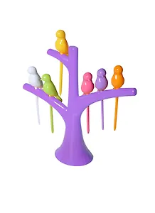 Шпажки для фруктов Птички на ветке фиолетовой (003866)