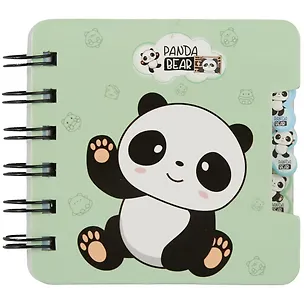 Записная книжка 95*120 57л лин. "Panda bear" карт.обл., вырубка, спираль, инд.уп., ассорти 2885720