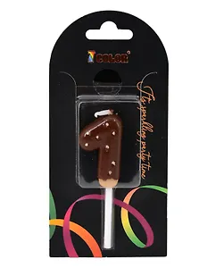 Свеча для торта Цифра 1 Глазурь шоколадная (4см) (блистер) (12-7color-candle_6)