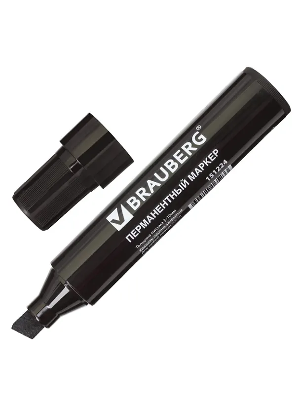 Маркер перманентный Brauberg, Jumbo, черный 3-10мм 2902098 — 2
