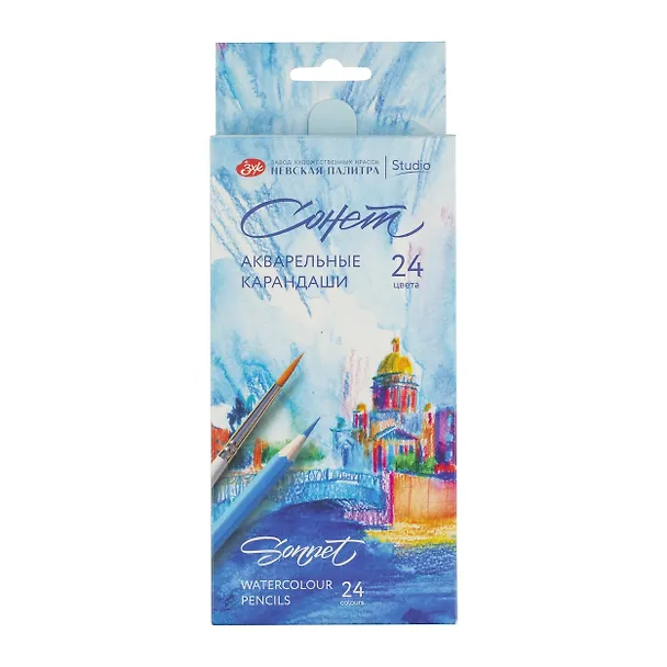 Карандаши акварельные 24цв "Сонет" к/к, ЗХК 3119147 — 1