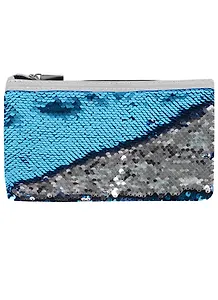 Пенал-косметичка "Пайетки. Бирюза/серебро"