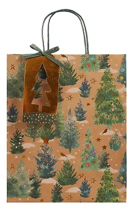 Пакет А4 32*26*12 "Новогодний лес" Новый год, бум.мат.ламинат 2982019