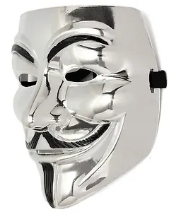 Маска Анонимуса (Гая Фокса) Серебряная