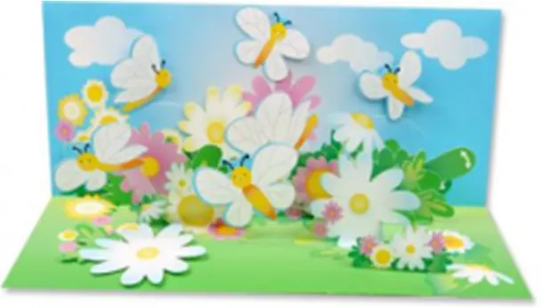 3D открытка Танец бабочек (Butterfly Dance) (панорама) (A145) 2384694 — 1