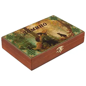 Игра Домино в деревянной шкатулке Мишки (21х13х5) (123-080)