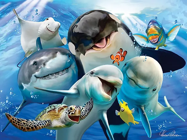 Пазл 48 Super 3D Kids Океанское селфи (31х23) (3+) (13541) (коробка) 2663659 — 3