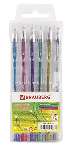 Ручки гелевые Brauberg, Jet, 6 цветов 0,7 мм