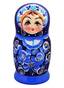 Матрешка 5 в 1 средняя (Гжель, Эскиз 09)
