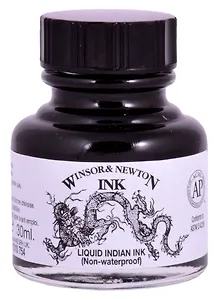 Тушь художественная "Дракон" Winsor&Newton, 30 мл,  черный китайский