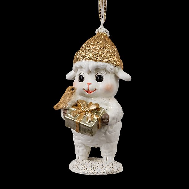 Новогоднее подвесное украшение ErichKrause Decor Овечка с подарком (8см) (66232) 3185520 — 1