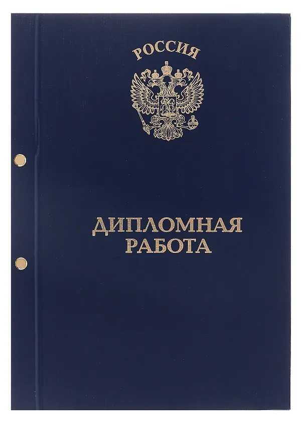 Обложка для дипломной работы, бумвинил, 2 отверстия, синяя, OfficeSpace 3101354 — 1