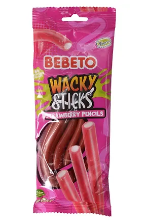 Мармелад BEBETO WACKY STICKS STRAWBERRY PENCILS со вкусом клубники, 160г 3090290