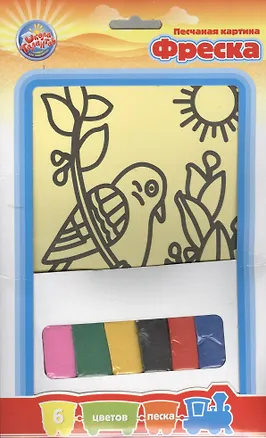 Фреска песчаная картинка птичка на веточке (536938) (6 цв.) (упаковка) 2372041