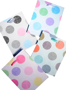 Пакет подарочный бумажный А6 14*11*6.5 "Кружочки ассорти", нейтр., мат. ламинат, Хансибэг