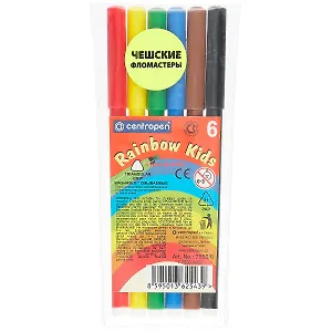 Фломастеры Centropen, "Радуга", 6 цветов