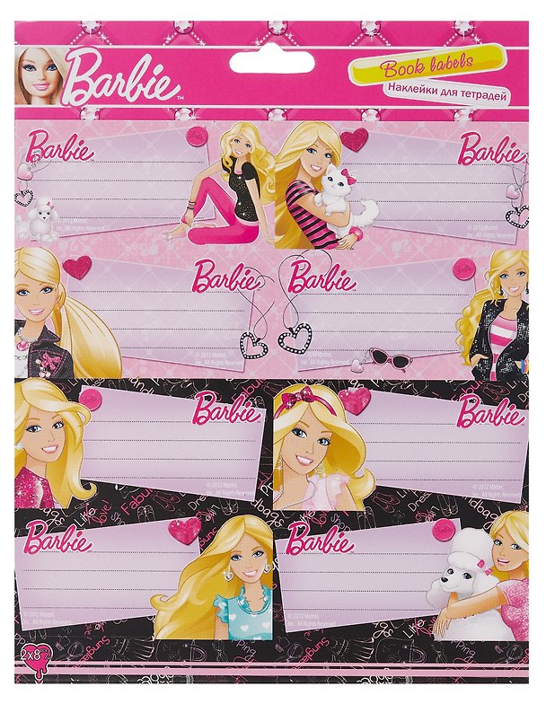Наклейки для тетрадей «Barbie», 8шт*2 листа, Academy Style 326649 — 1