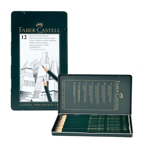Карандаши чернографитные «Castell-9000», 12 штук, 2H–8B, Faber-Castell 219415 — 1