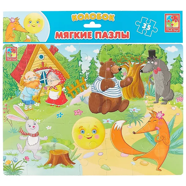 Мягкий пазл «Сказки Колобок» 35 элементов, А4, Vladi Toys 2656059 — 1