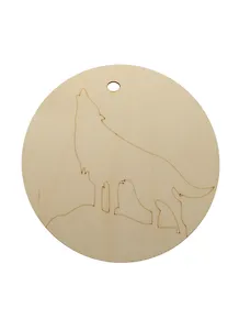 Заготовка Волк и Луна (SDF0000117) (15см) (дерево) (упаковка)