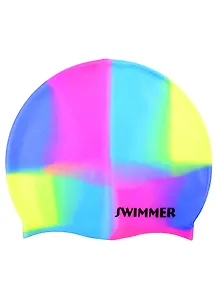Шапочка для бассейна силиконовая, радужная , в чехле Арт. AN01578