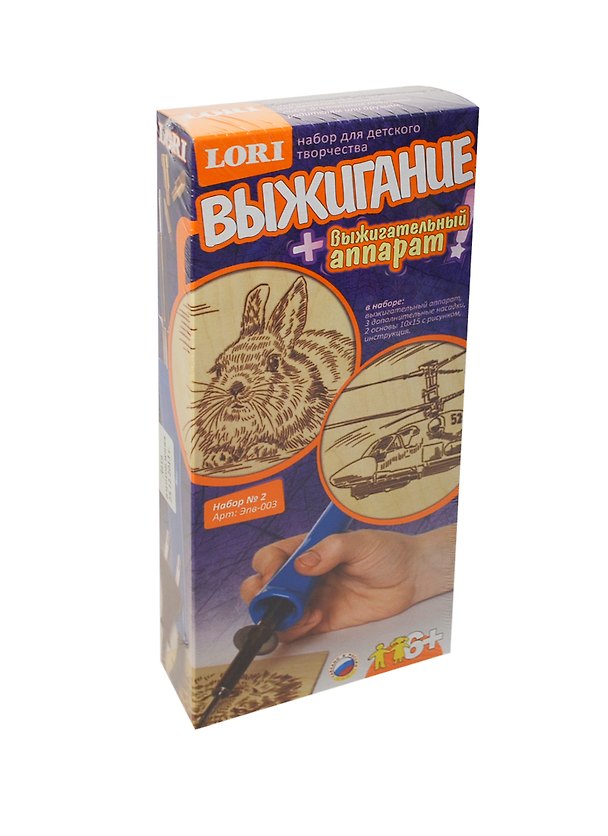 Набор для творчества Lori. Выжигание «Набор №2. Вертолет Кролик», 10 х 15 2401318 — 1