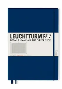 Книга для записей A4+ 61л кл. "Master Slim" тв.обл., синий неви, Leuchtturm1917