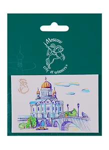 Магнитная открытка Москва Храм Христа Спасителя (Пастель) (МОМск-06)