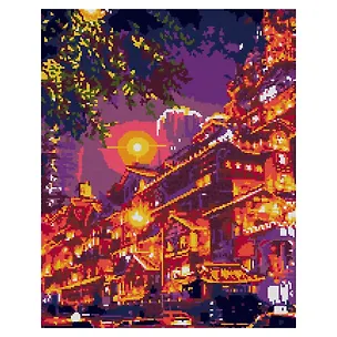 Алмазная мозаика 40х50 см (полное заполнение) "Ночной Китай" 3049837