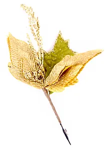 Рождественский цветок с веточками (золотой) (25см)