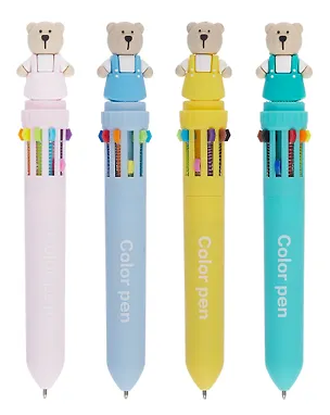 Ручка шариковая авт. 10цв "Мишка", ассорти 3092893