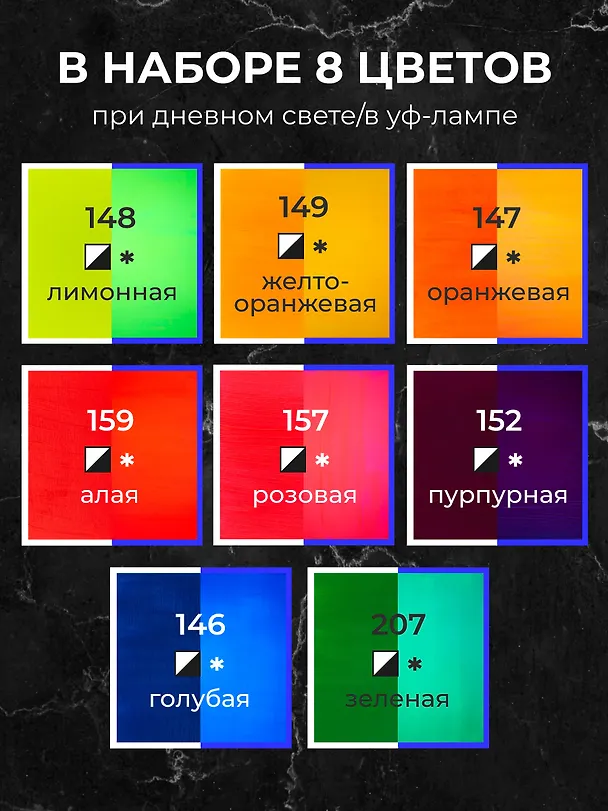 Краски акриловые 8 цветов 12 мл флуоресцентные, Малевичъ 2938971 — 4