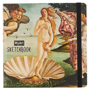 Скетчбук 200*200 80л "Сандро Ботичелли. Рождение Венеры" белый офсет 100г/м2, тв.подложка
