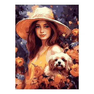 Картина по номерам на картоне 28,5*38 см "В саду"