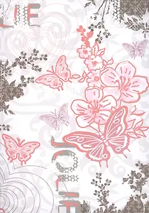 Бумага для скрапбукинга Бабочки на рисунке (118208) (64A-36627) (A4) (10л) (упаковка)