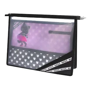 Папка для труда А4 "КОШЕЧКА В ЮБОЧКЕ" 33*23см пластик, молния, внутр.блок для канц.принадлежностей 3080716