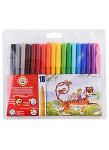 Фломастеры Koh-I-Noor, 18 цветов