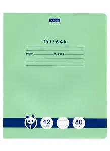 Тетрадь в частую косую линейку Hatber, "Панда-Тетрадь", 12 листов