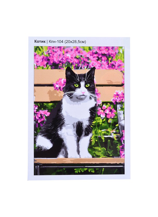 Кпн-104 Картина по номерам Котик (ПочСебяХуд) (20х28 см) (коробка) (LORI) 2853905 — 1