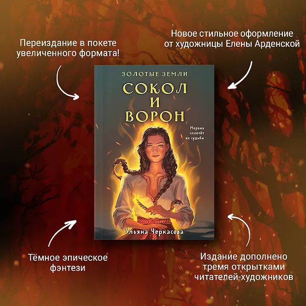 Книга Комплект Золотые Земли (книга Сокол и ворон+тетрадь) (Ульяна Черкасова) — 7